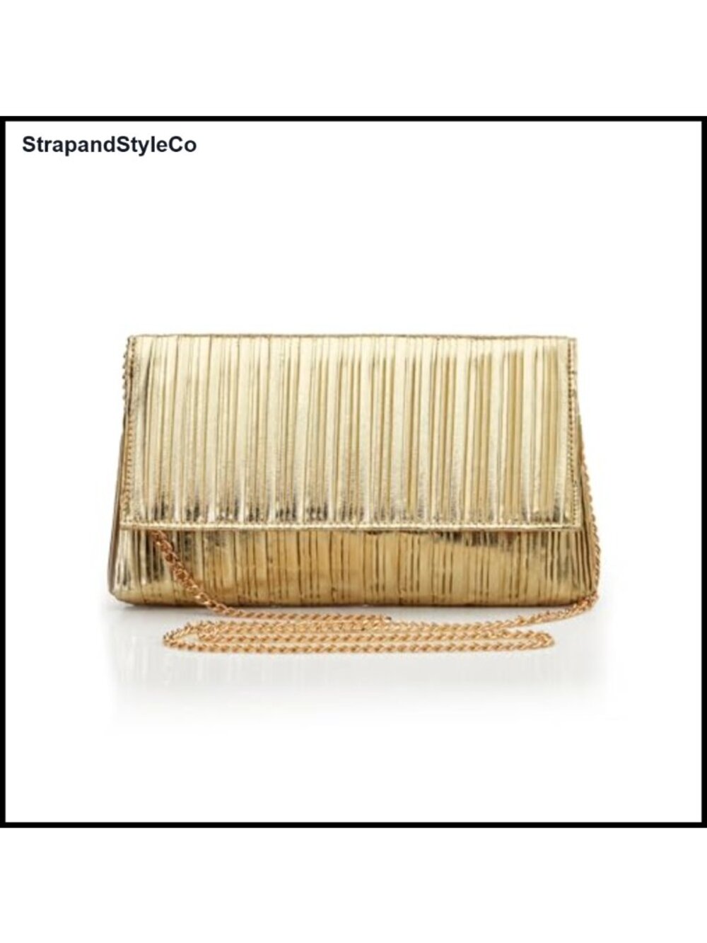 Pleated Flap Clutch Evening Bag Synthetic Leather Formal Party Handbag